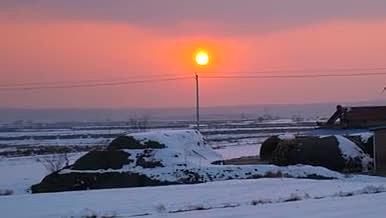 农村下午黄昏夕阳日落视频的预览图